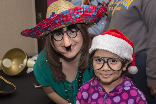 Big Sister and Little Sister at Holiday Party 2013.