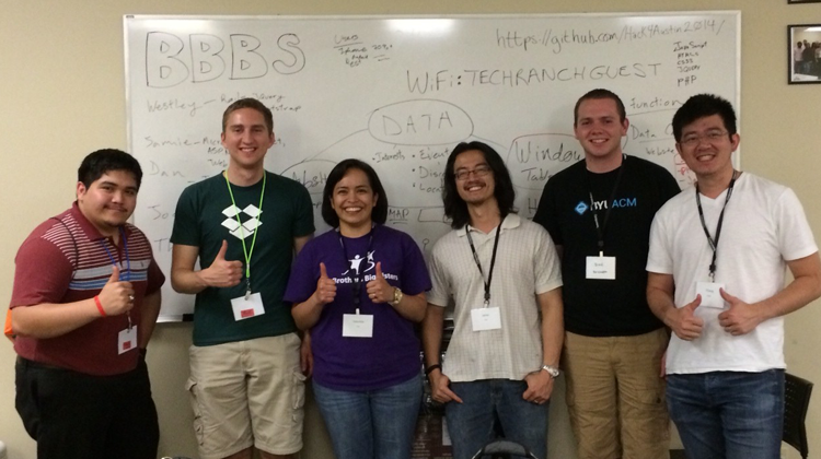 (Left to Right) Jose Manriquez, Westley Bonack, Veronica Fox (BBBS), Jamie Tran and Dan Bunker